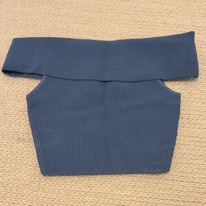 Elegant Blue Off-Shoulder Women's Top